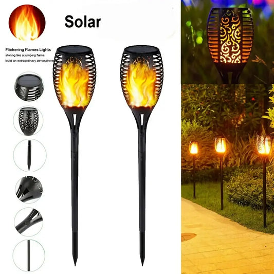 1pc Waterproof Solar Flame Ground Light for Garden