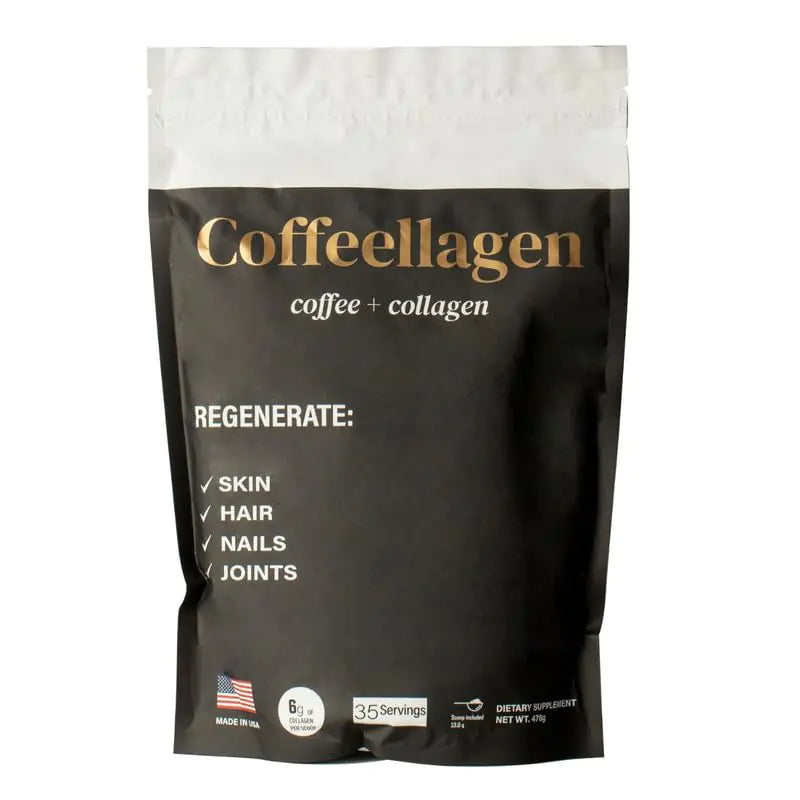 Bolmann Brothers Coffeellagen - Grass-fed Brazilian Collagen Supplement - Ground Coffee with Biotin Vitamins & Minerals for Hair Skin Nails & Joints - 6g Collagen per Scoop (35 Servings)