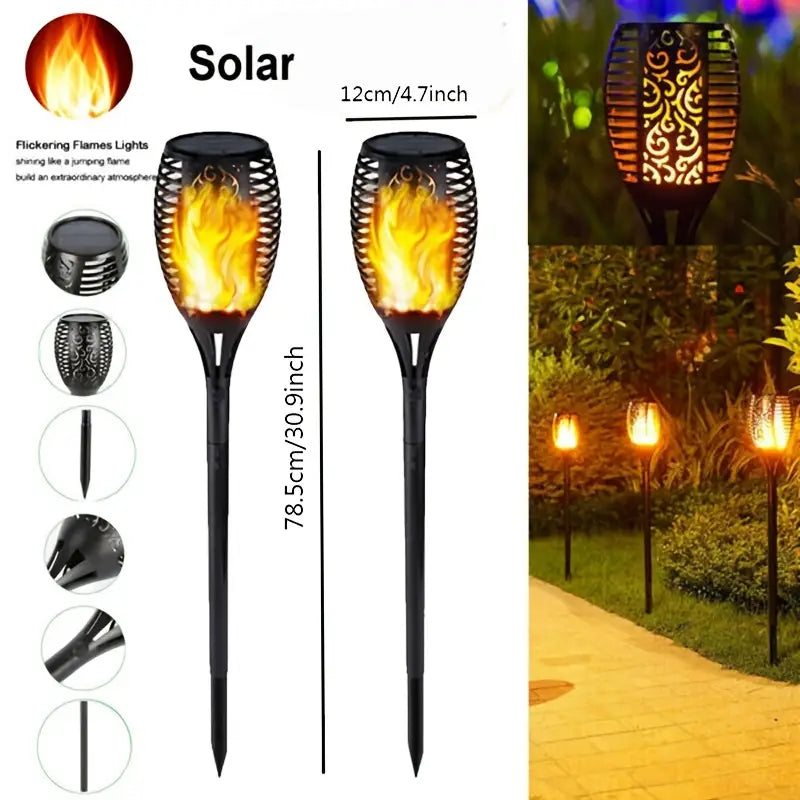 1pc Waterproof Solar Flame Ground Light for Garden