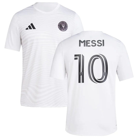 adidas Lionel Messi Inter Miami CF #10 Womens Player Name & Number Performance Shirt (White X-Large)